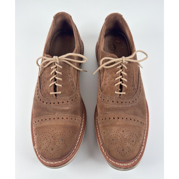 Allen Edmonds Brown Suede Strandmok Men\'s Cap Toe Oxford Size US 9.5 D